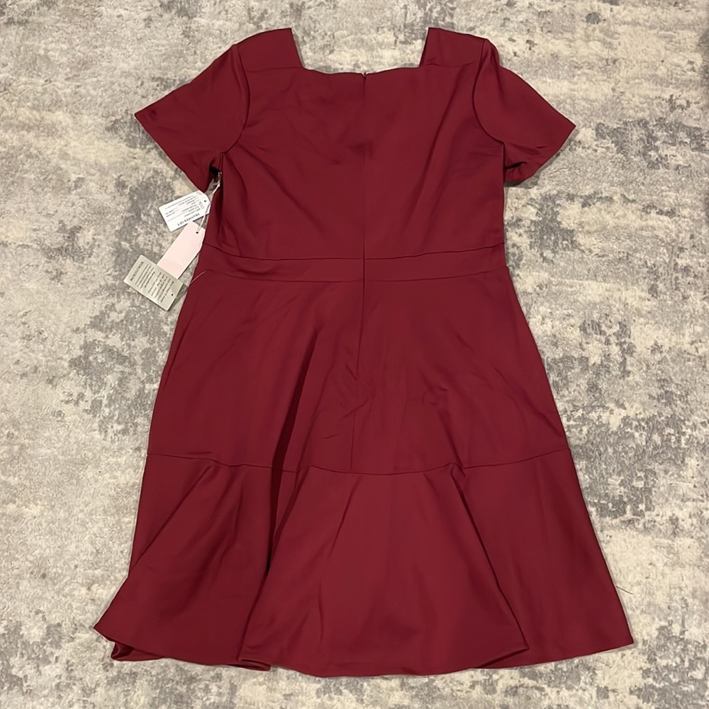 SOLD - NWT Rachel Parcell Square Neck Fit & Flare Dress in Red Cordovan Sz XXL - Picture 14 of 16